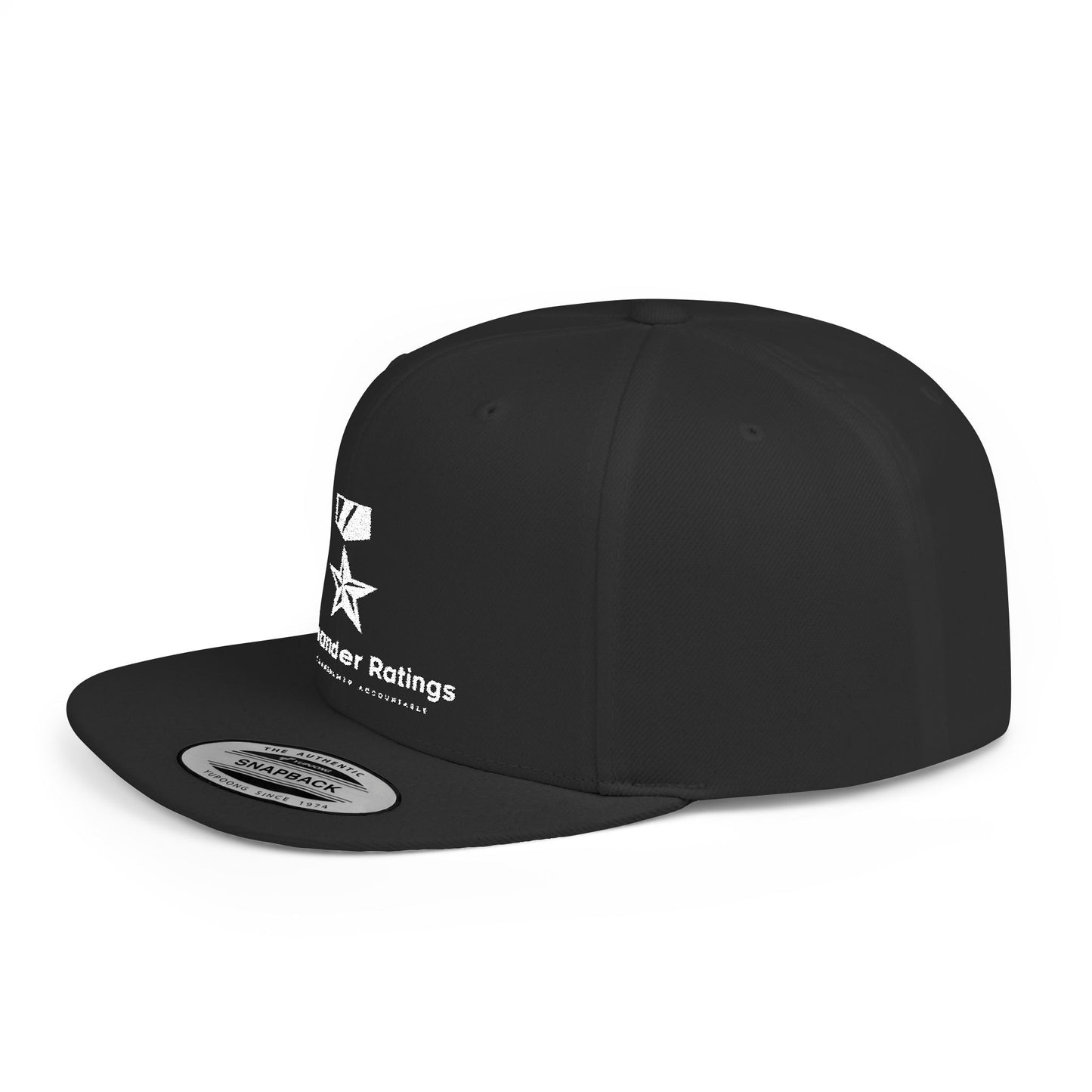Commander Ratings Embroidered Flat Bill Snapback Hat