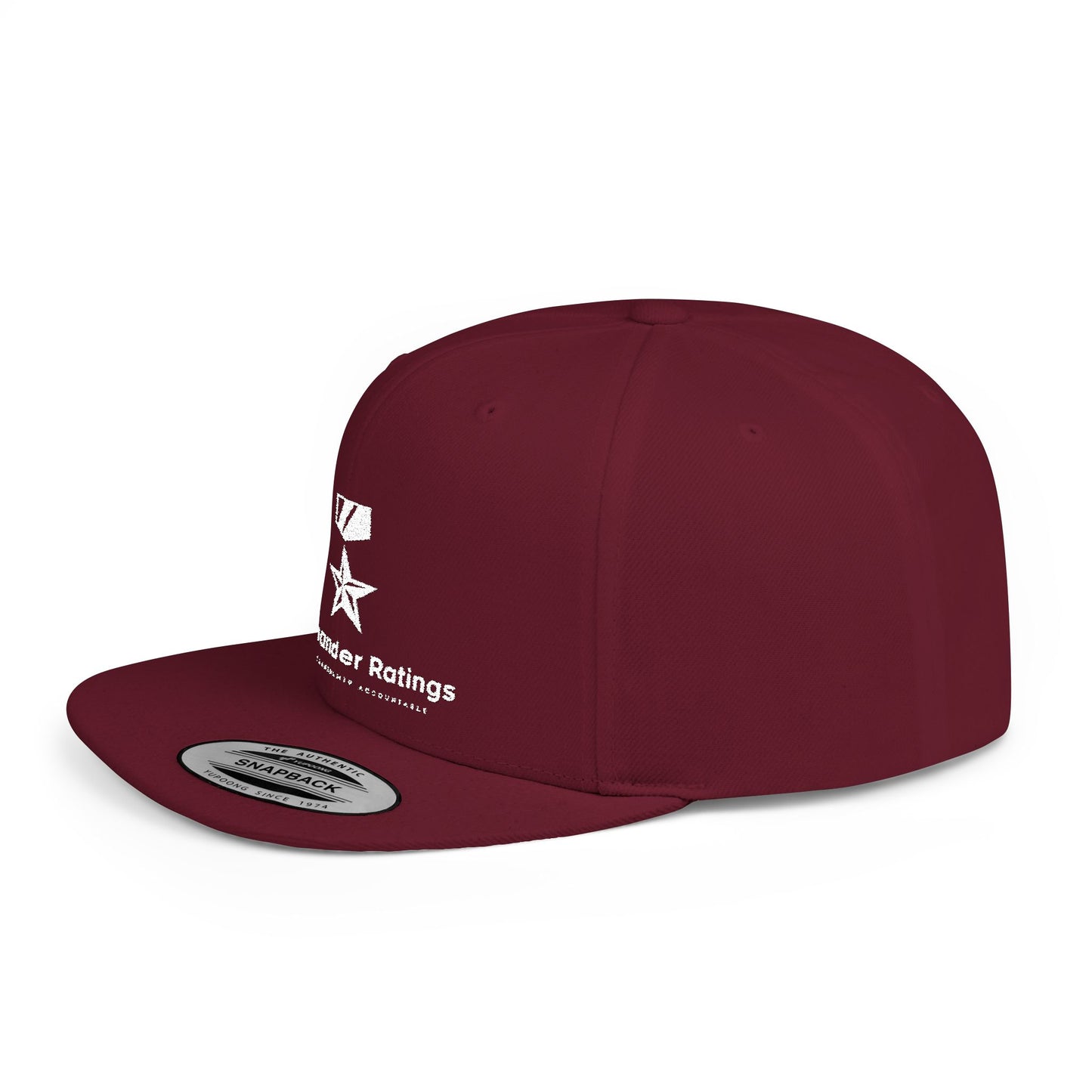 Commander Ratings Embroidered Flat Bill Snapback Hat