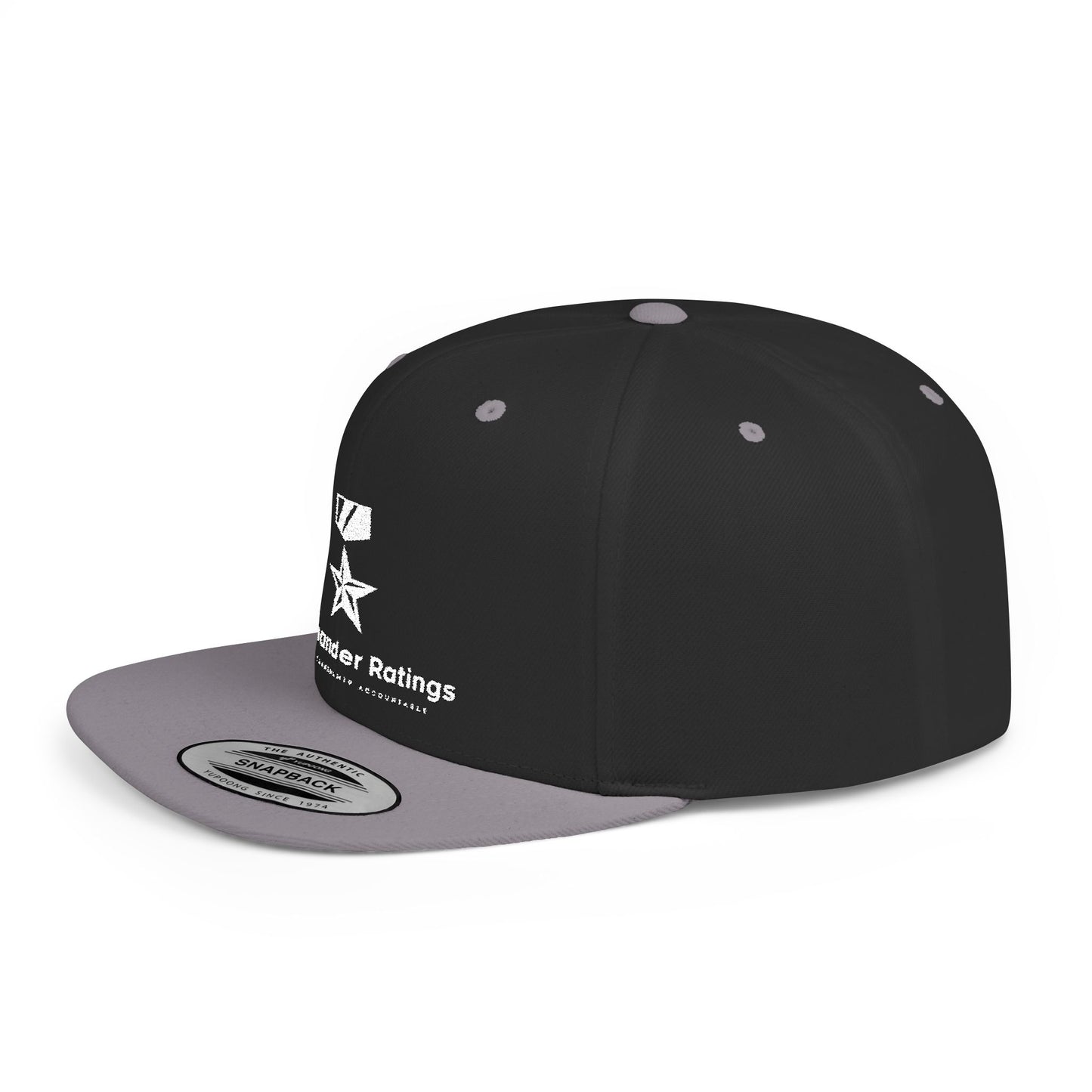 Commander Ratings Embroidered Flat Bill Snapback Hat